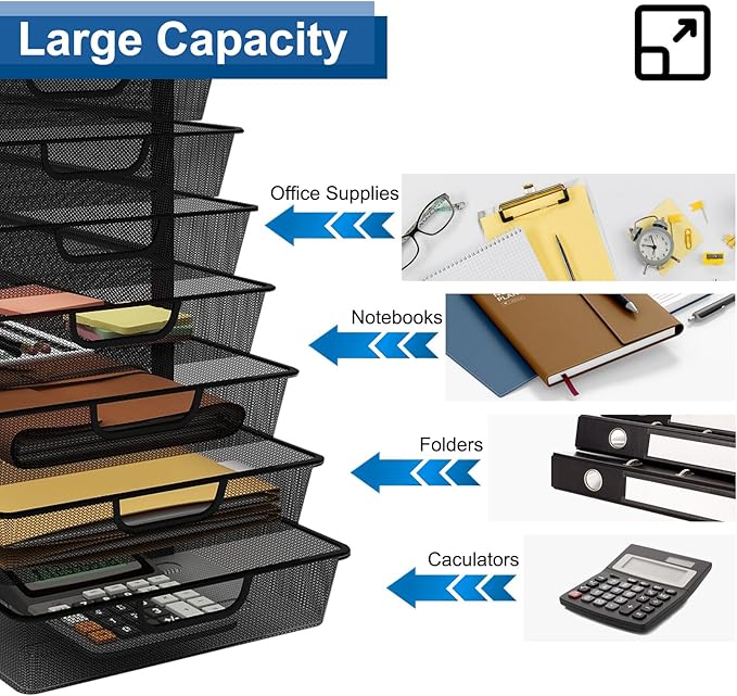 Natwind Mesh file organizer 10 drawers, Office Supplies Desktop Organizers and - Image 4