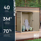 suncast outdoor storage shed, water resistant resin vertical, view 9