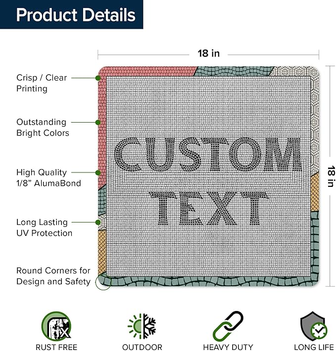 Custom Sign, Custom Street Sign, 11 Font Colors, 13 Font Styles, 4 Hole Options - Image 6