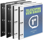 WOT I 1 Inch Telescoping 3 Ring Binder 4 Pack, Expandable Flexible Binder by WOTI