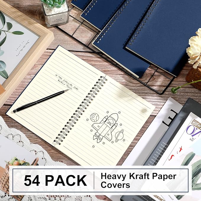 Yahenda 54 Pcs Spiral Notebook Bulk A5 Journal Lined 8.3'' x 5.5'' Writing - Image 4