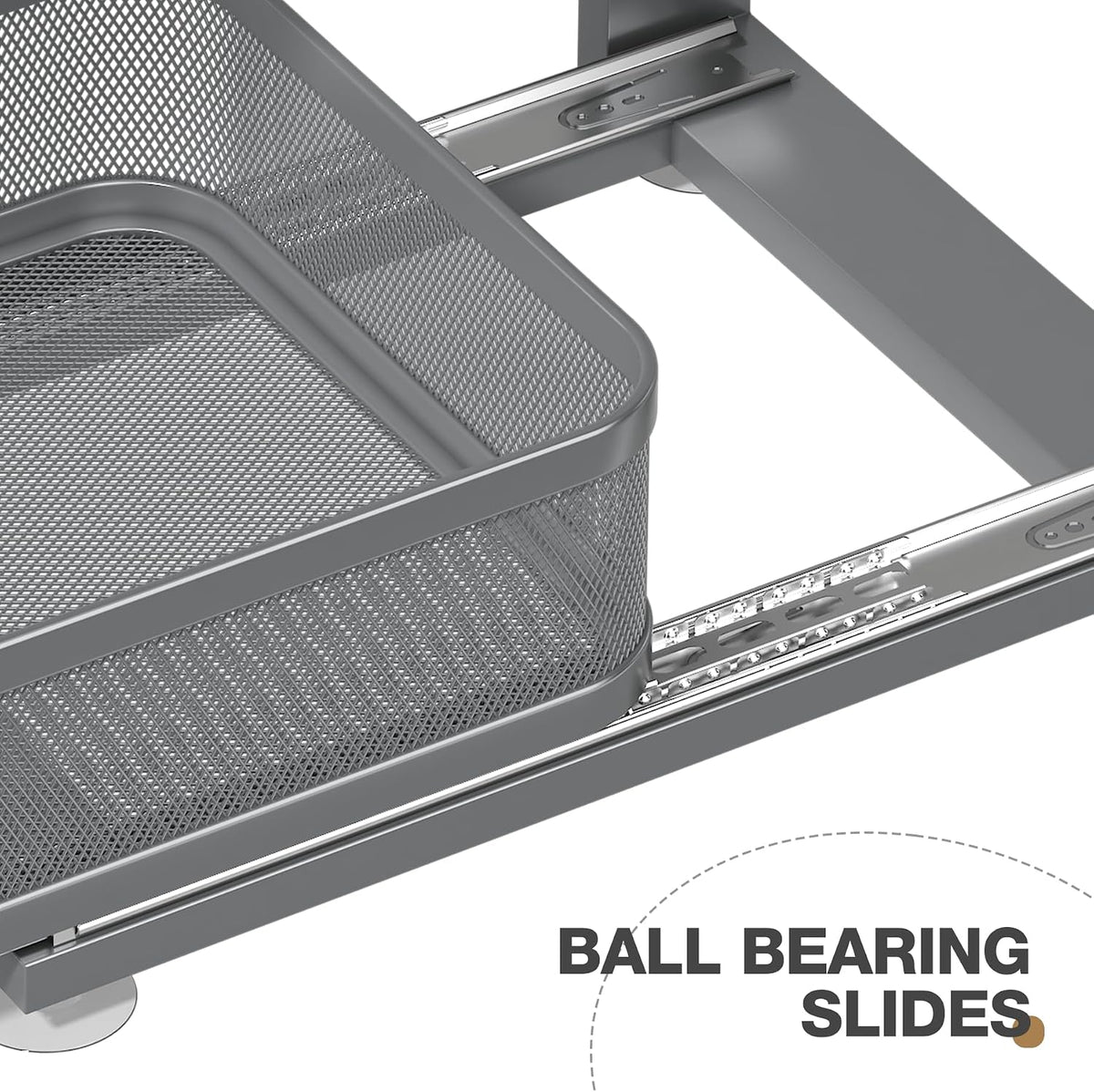2 Pack 18.5IN-Depth Under Sink Organizer With Next-Gen Ball-Bearing Slides,2-...