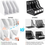 SAYEEC Collapsible Magazine Holder Plastic Desktop 4 Compartment File Desk - Image 6