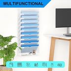 GDINDINFAN Hanging Wall File Organizer 10 Tier Wall Mounted File Holder - Image 6