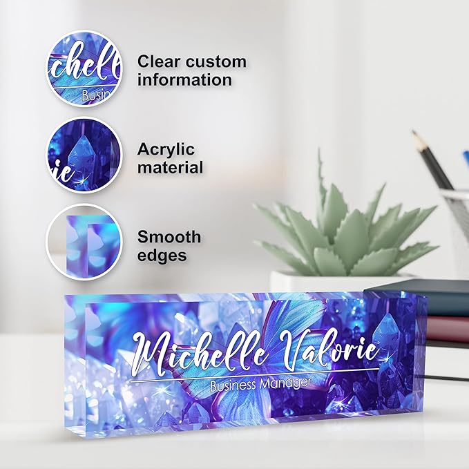 Personalized Name Plate for Desks, Custom Desk Name Plates, Acrylic Name Plate - Image 3