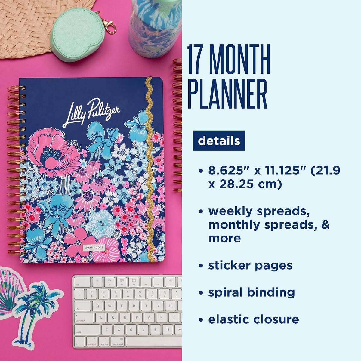 Lilly Pulitzer 17-Month Jumbo 2026-2027 Planner, In All Her Glory