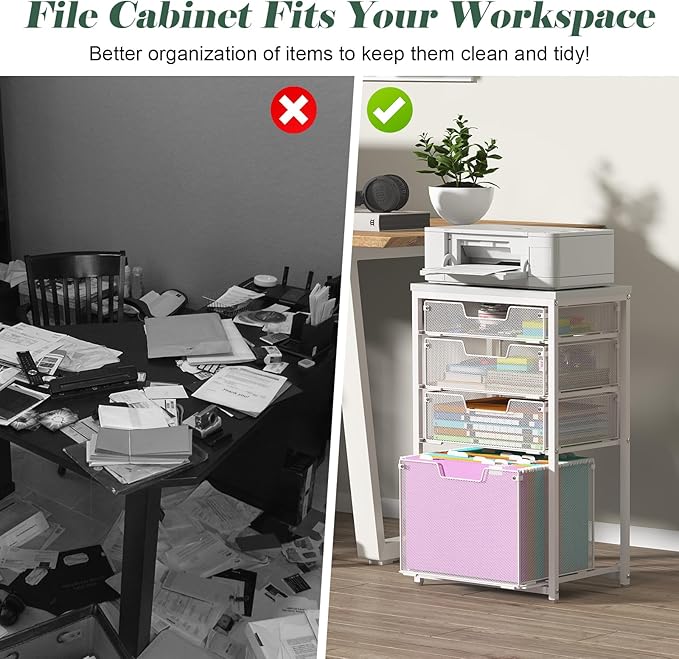 Sbanmao 4 Drawer Rolling File Cart - Image 6
