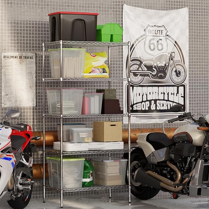Regal Altair 21" Deep x 36" Wide x 74" Height Wire Shelving Kit | 5-Tier | NSF - Image 5
