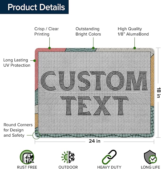 Custom Sign, Custom Street Sign, 11 Font Colors, 13 Font Styles, 4 Hole Options - Image 6