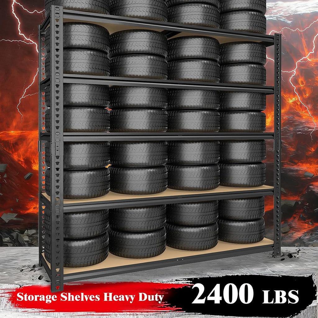 72" h storage shelves,storage shelves heavy duty,2400lbs metal showing dimensions