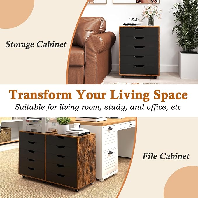 Giantex 5-Drawer Storage Cabinet - Image 9
