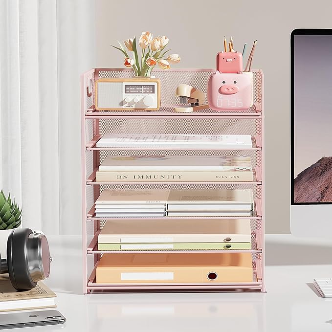 Subekyu 6 Tier Office File Paper Desk Tray Organizer - Image 3