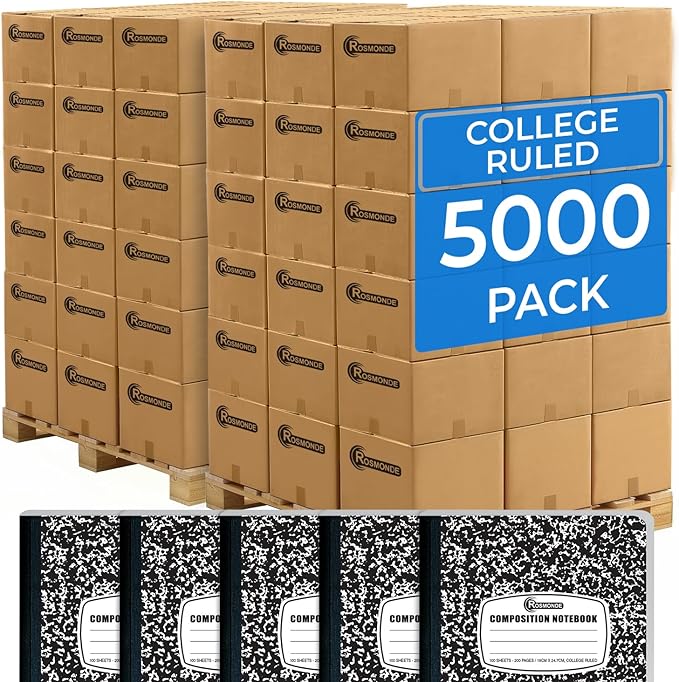 Rosmonde 5000 Pack Composition Notebooks Bulk, College Ruled, 200 Pages by Rosmonde