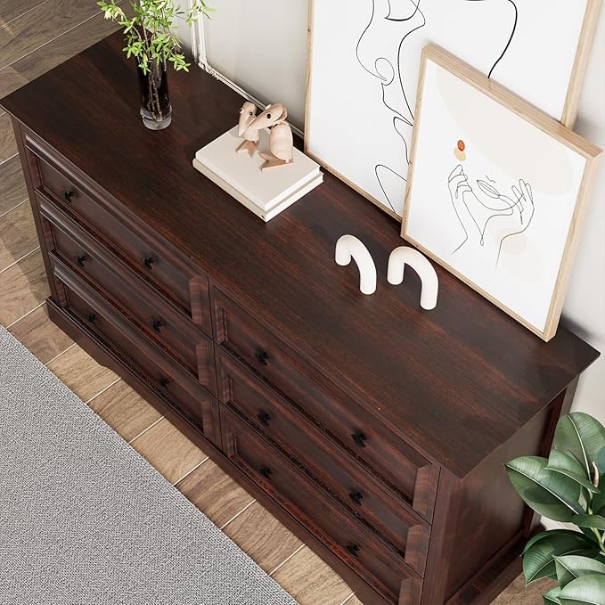 VVFLU Farmhouse 6 Drawer Dresser - Image 4