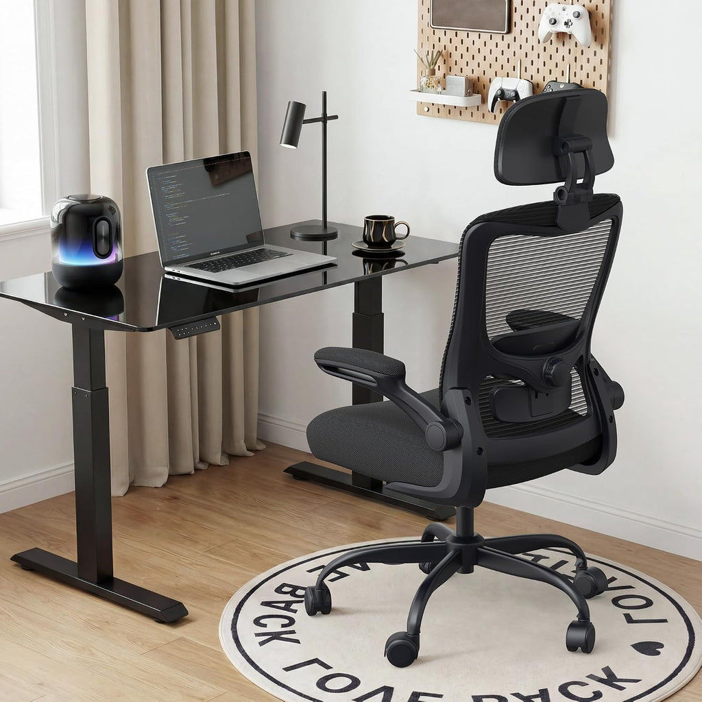 ergonomic office chair for lower back relief, 4-way on a desk or shelf