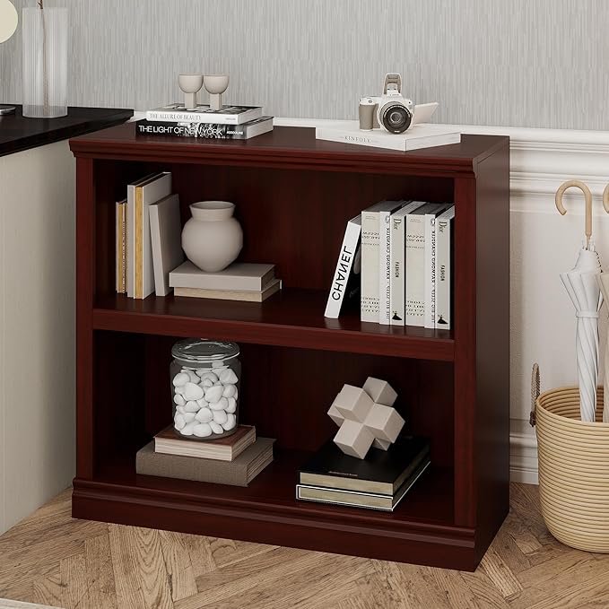 Bevfint 30" Bookcase, 2-Tier Display Shelves Open Storage Organizer, Book Case - Image 6