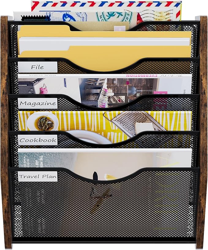 PAG-Mass Wall File Organizer, 5 Tier Mesh Mail Organizer Wall Mounted, Hanging - Image 8