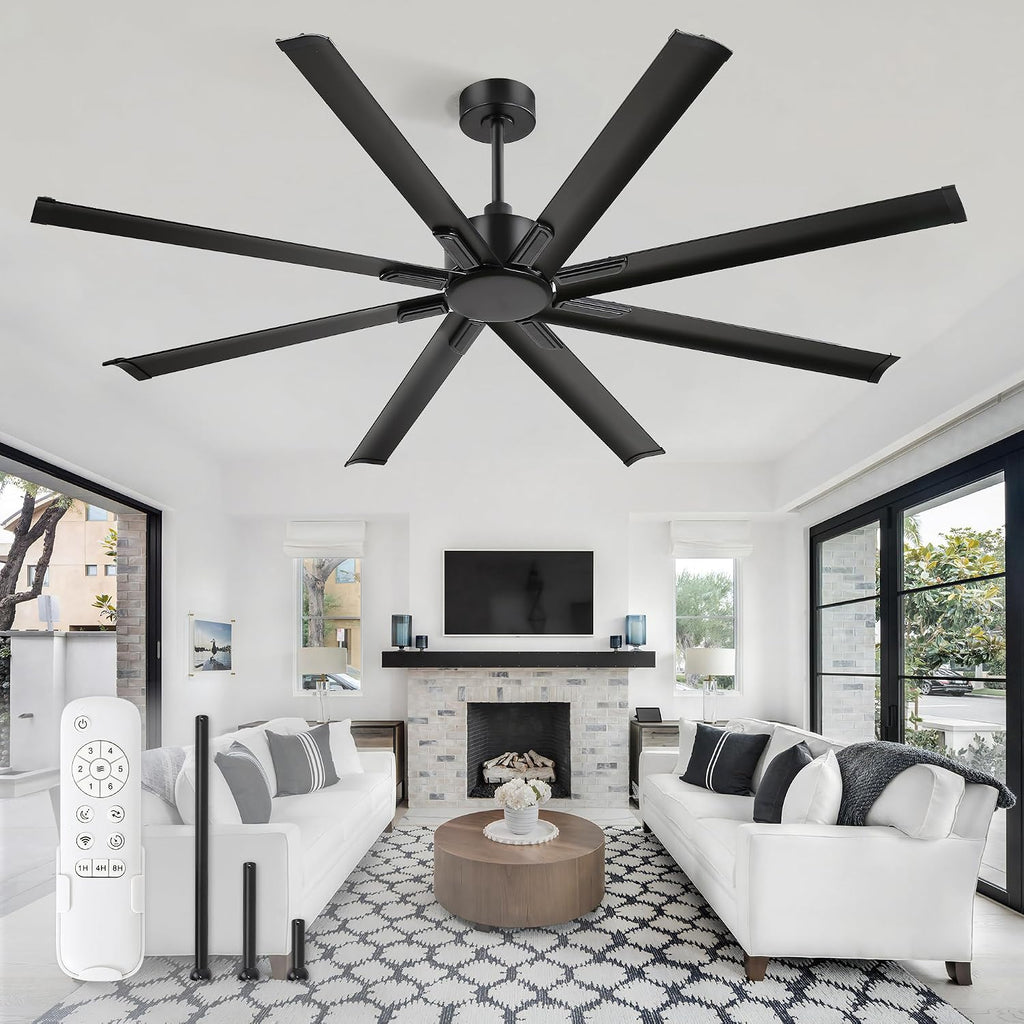 zmishibo 72 inch ceiling fan without light, 8, main product view