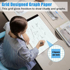 AZUREAL Grid Paper Notebook 8.5 x 11 Inches, 3 Pack graph paper pad, 70Gsm 4×4 - Image 5
