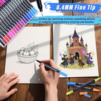Keukenket 72 Colors Dual Markers Brush Pens, 0.4MM Fine Point Art Marker - Image 5