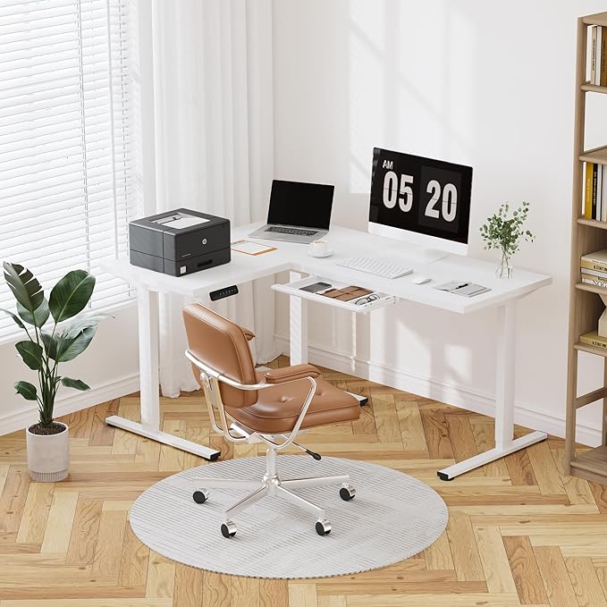 FLEXISPOT L Shaped Standing Desk, 63 x 47 Inch Electric Height Adjustable - Image 2