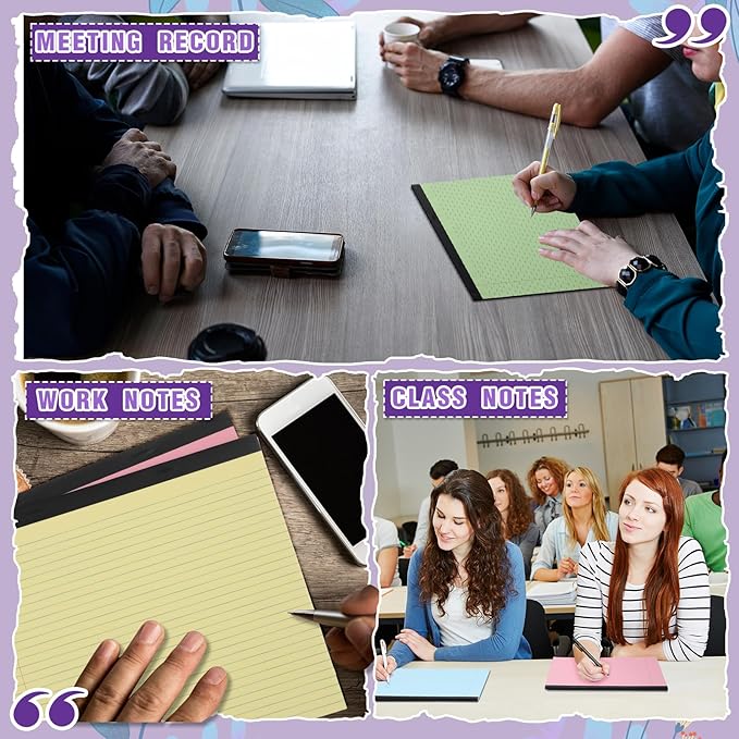 Lincia 6 Pcs 11" x 9.5" Legal Pads College Ruled Notepad Landscape Notebook - Image 5
