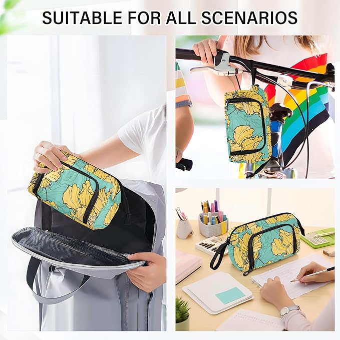 Bolaz Big Capacity Pencil Pen Case Pouch Bag School College Office Organizer - Image 7
