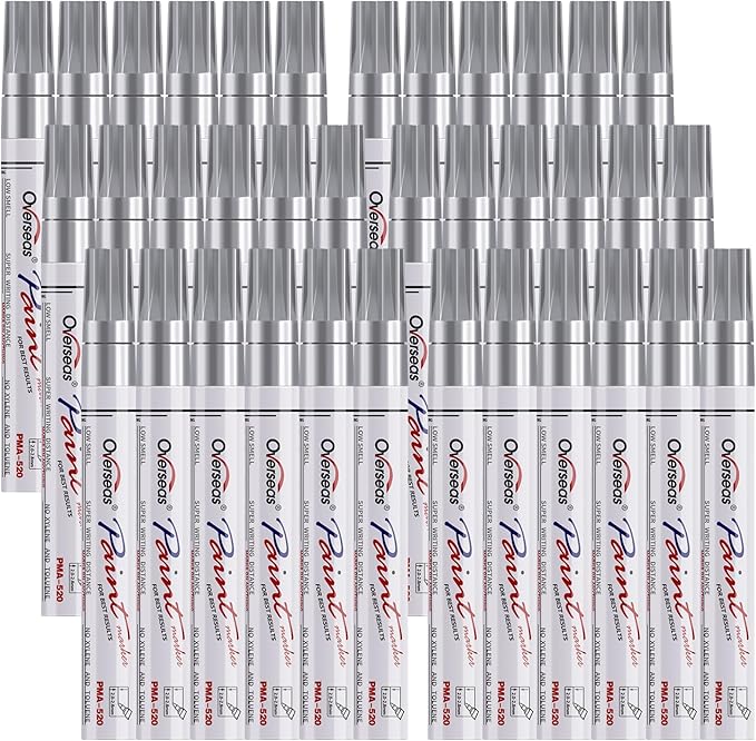 Overseas Metallic Silver Paint Marker Pens by Overseas