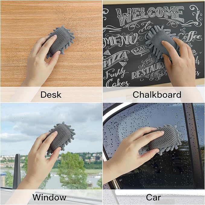 SITHON 4 Pieces Magnetic Microfiber Shag Whiteboard Eraser, Washable Microfiber - Image 5