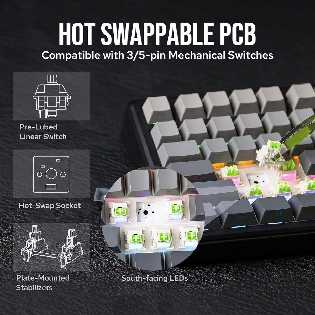 EPOMAKER X Aula F75 MAX Wireless Mechanical Keyboard with TFT Screen and Knob...