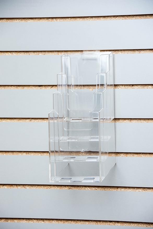 Clear-Ad - LHF-Z104 - Acrylic Slant Back 4 Tier Trifold Brochure Display w/Z-bar by Clear-Ad