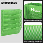 EASEPRES 5 Pocket Mesh Hanging Wall File Organizer, Wall Mounted Mail Paper - Image 4