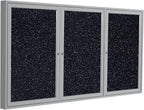 Ghent 36"x72" 3-Door indoor Enclosed Recycled Rubber Bulletin Board, Shatter - Image 4