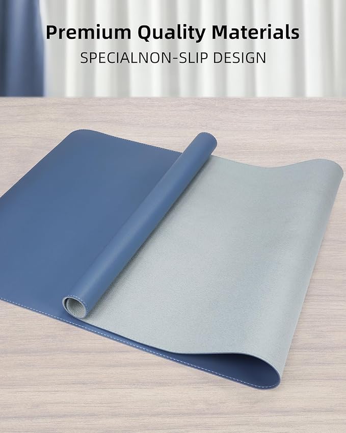 Leather Desk Pad Protector, Large Mouse Mat, Non-Slip Waterproof PU Leather - Image 2