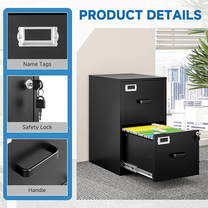 BYNSOE 2 Drawer File Cabinet - Image 7