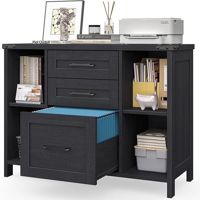 Vabches File Cabinet with 3 Drawers, Farmhouse Lateral File Cabinet Fits Files - Image 8