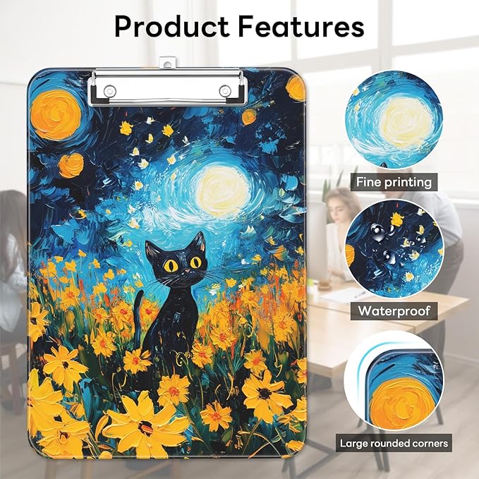 Luminzo Plastic Cute Clipboard, Low-Profile Metal Clip, A4 Letter Size 9 x 12.5 - Image 6