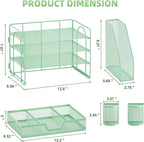 Marbrasse Desk Organizer and Accessories，4-Tier Paper Letter Tray Organizer - Image 3