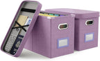 Oterri File Organizer With Lid, Hanging Filing Box With Mesh Pocket, Document by Oterri