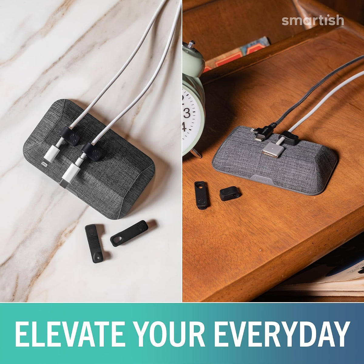 Smartish Magnetic Cord Holder, Bigger Cable Wrangler, Office Desk Organizer