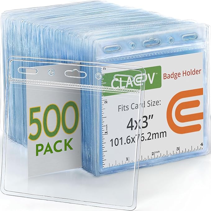 Claev - Horizontal Flexible and Tear Resistant Card Protector - Clear, 4x3 Inch by Claev