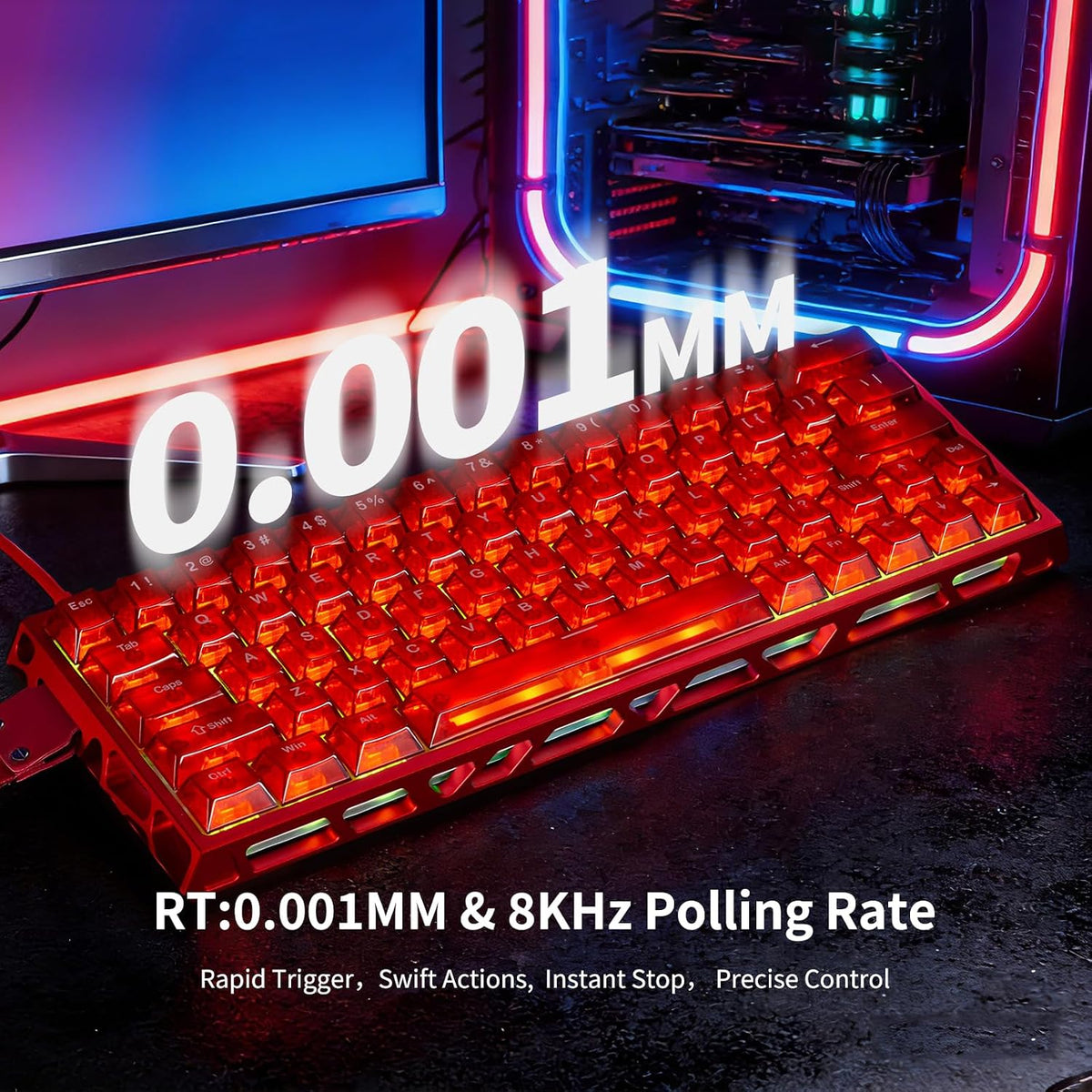 IROK MG63 64 Keys Wired Magnetic Switch Keyboard, 512KHZ All Keys Scan Rate, ...