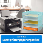 EASEPRES 5 Slot Mesh Desk Organizer Tray, File Paper Letter Folder Holder - Image 4