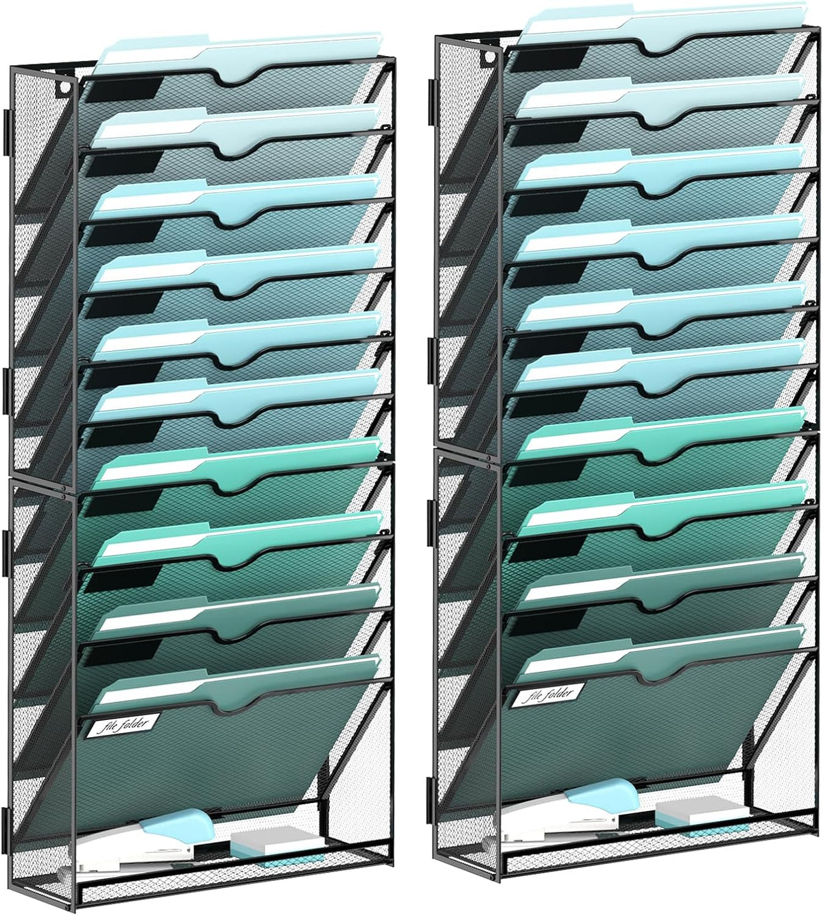 SUPEASY 11-Tier Wall File Organizer, Hanging Wall Files