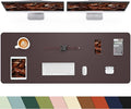 Leather Desk Pad Protector, Mouse Pad, Non-Slip PU Leather Desk Blotter by cebowa