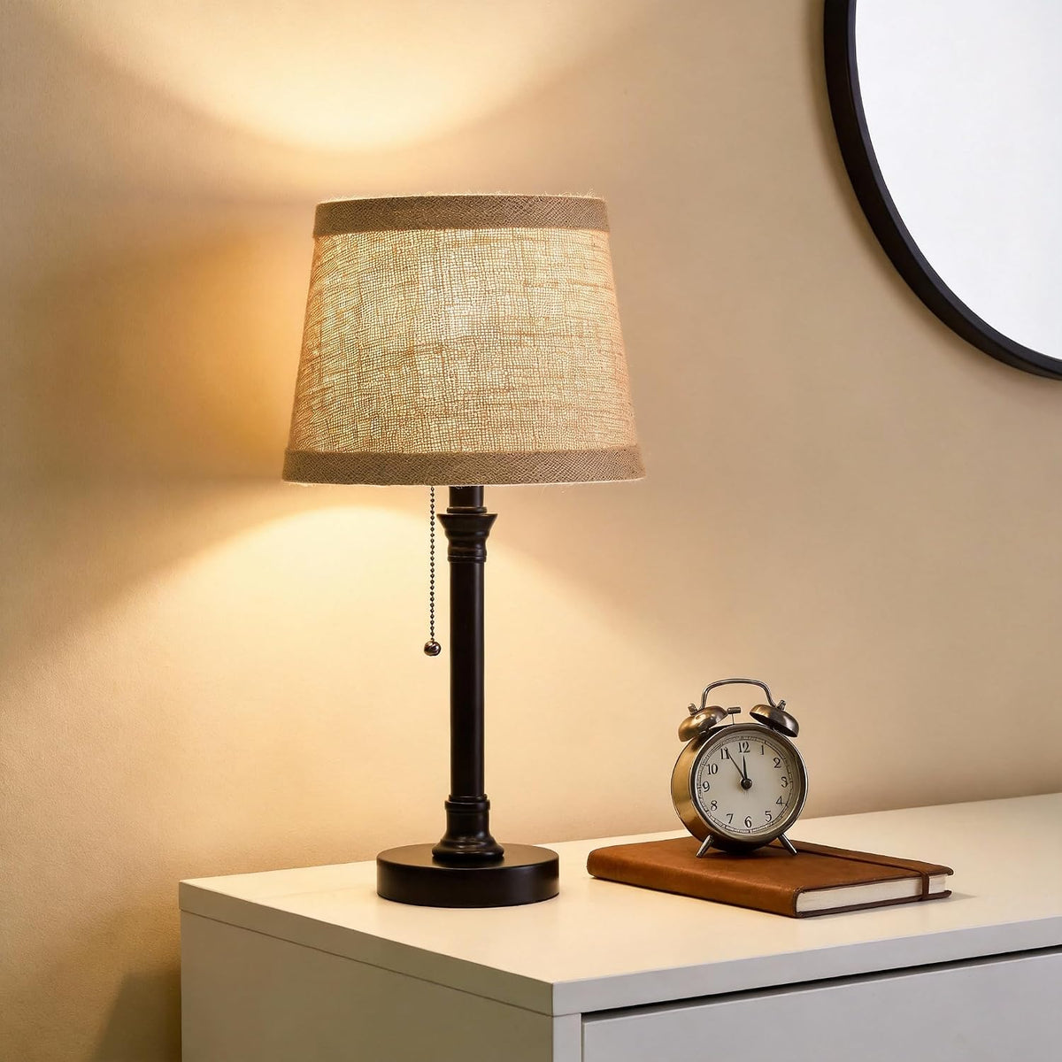oneach 19.5" small table lamp for bedroom shown in use