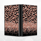 BWEGRHE Slim Credit Card Holder, Leopard Glitter RFID Blocking Metal Wallet - Image 4