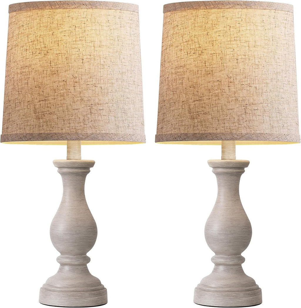 22" farmhouse table lamps set of 2, rustic on a desk or shelf