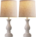 22" farmhouse table lamps set of 2, rustic on a desk or shelf