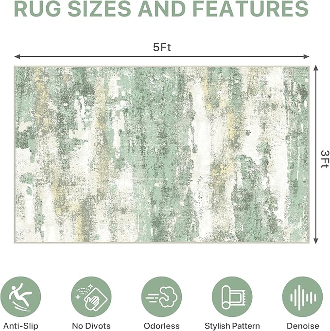 Office Chair Mat for Hardwood Tile Floor, Abstract 36"X 60" Desk Mats for - Image 9
